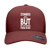 Zombies Might Come Out T  Shirt Zombies Might Come Out But My Cat Make Seamless Cap | Artistshot