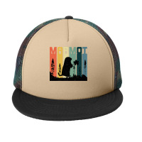 Marmot Silhouette Trees Love Animals Vintage Distress Style Premium T Foam Snapback Hat | Artistshot