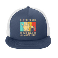 I Like Beer My Cat And Maybe 3 People Retro Line T Shirt Foam Snapback Hat | Artistshot