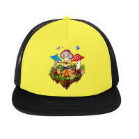 Hippie Mushrooms Camping Psychedelic Forest Fungi Festival T Shirt Foam Snapback Hat | Artistshot