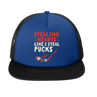 Stealing Heart Like I Steal Pucks Valentines Day Hockey T Shirt Foam Snapback Hat | Artistshot