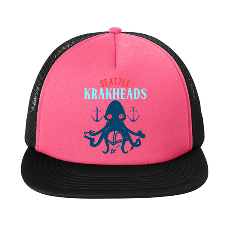 Women Seattle Krakheads Character Foam Snapback Hat | Artistshot