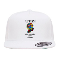 Autism Puzzle Autistic Different Ability Not Disability Autistic 5 Panel Snapback Cap | Artistshot