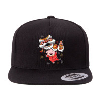 Dragon Lion Dancing Pig Chinese New Year 2019 5 Panel Snapback Cap | Artistshot