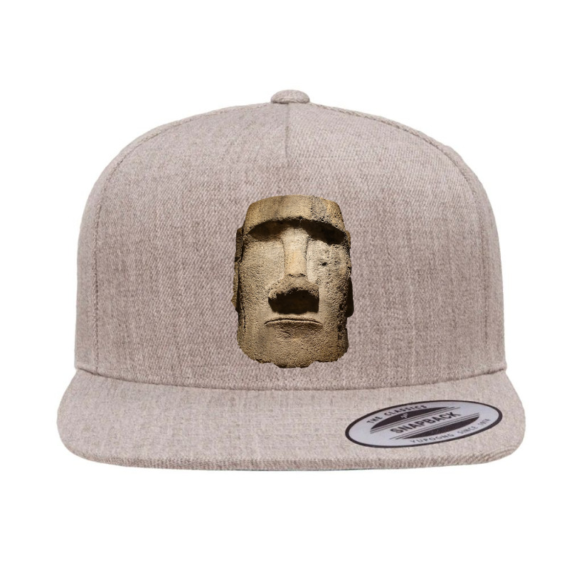 Easter Island Moai Statue Monolith World Mystery 5 Panel Snapback Cap | Artistshot