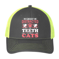 Easily Distracted By Teeth And Cats - Dentist Oral Hygienist Pa Trucker Cap | Artistshot