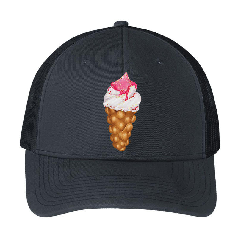 Bubble Waffle Ice Cream T  Shirt Egg Bubble Waffle Vanilla Ice Cream W Pa Trucker Cap by thymeartiste | Artistshot