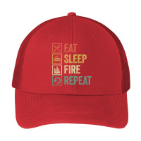 Fire T  Shirt Funny Eat Sleep Fire Repeat Retro Vintage Gift T  Shirt Pa Trucker Cap | Artistshot