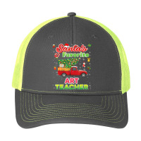 Santa's Favorite Art Teacher Christmas Tree Truck T Shirt Pa Trucker Cap | Artistshot