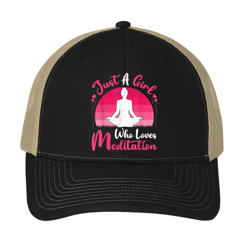 Vintage Meditation Lover Just A Girl Who Loves Meditation T Shirt Pa Trucker Cap by tognifx | Artistshot