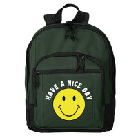 Retro Have A Nice Day Smile Happy Face Basic Backpack | Artistshot