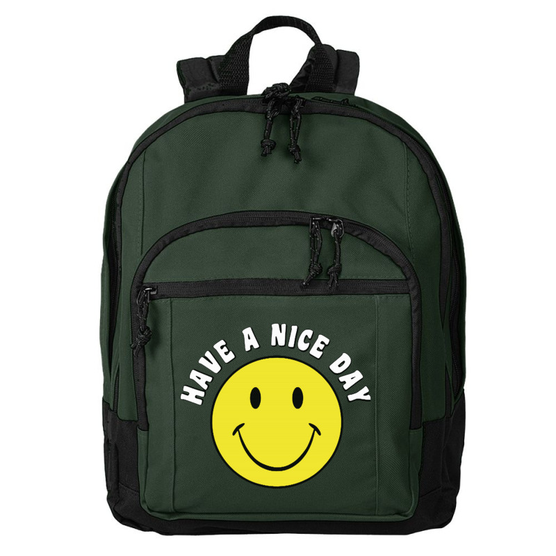 Retro Have A Nice Day Smile Happy Face Basic Backpack | Artistshot