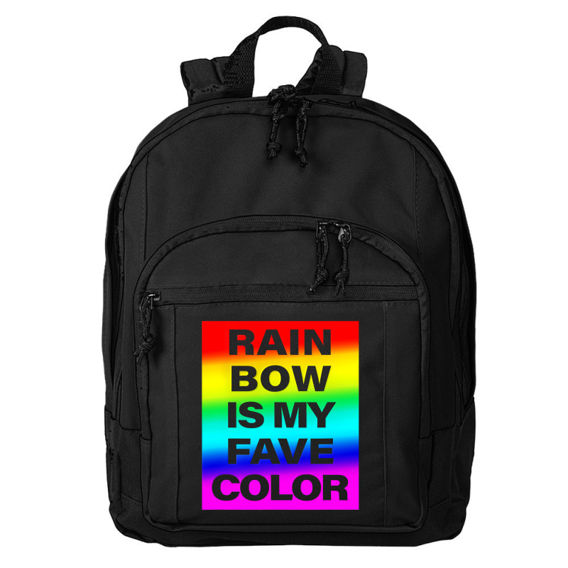 Rainbow Is My Fave Color Graphic Bold Type Tshirt Basic Backpack | Artistshot