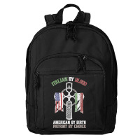 Italian By Blood American By Birth Patriot By Choice T Shirt Basic Backpack | Artistshot