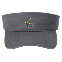 Asl Love Sign Language Autism Gift Awareness Support Autism Fashion Visor | Artistshot