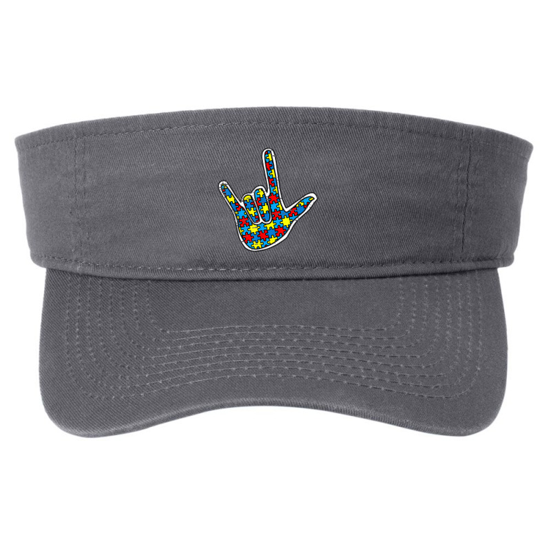 Asl Love Sign Language Autism Gift Awareness Support Autism Fashion Visor by nihisumba | Artistshot