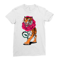 A Tiger And A Rose Ladies Fitted T-shirt | Artistshot