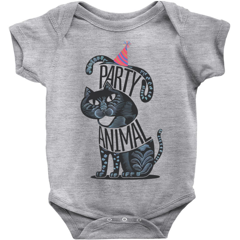 Party Animal,a Birthday Cats Baby Bodysuit by Sandy | Artistshot