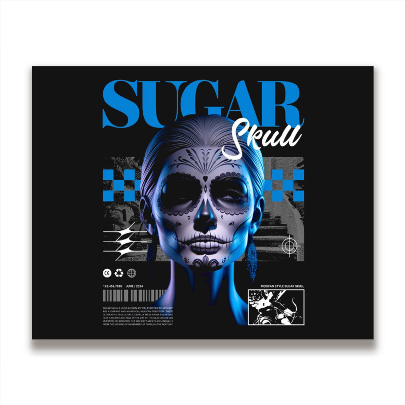 Sugar Skull Girl Metal Print Horizontal | Artistshot