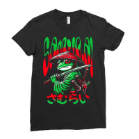 Frog Samurai Warrior Cute Animal Japan Vintage Ani Ladies Fitted T-shirt | Artistshot