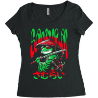 Frog Samurai Warrior Cute Animal Japan Vintage Ani Women's Triblend Scoop T-shirt | Artistshot