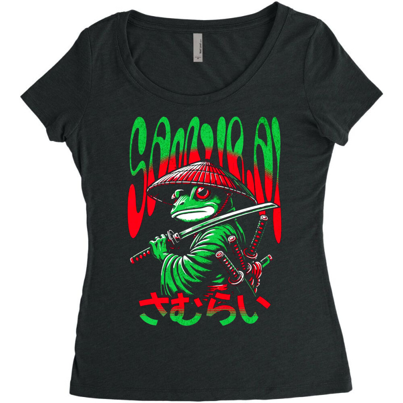 Frog Samurai Warrior Cute Animal Japan Vintage Ani Women's Triblend Scoop T-shirt by New Nice Shirt | Artistshot