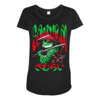 Frog Samurai Warrior Cute Animal Japan Vintage Ani Maternity Scoop Neck T-shirt | Artistshot