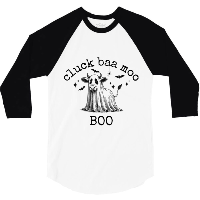 Cluck Baa Moo Boo Halloween 3/4 Sleeve Shirt by Sandy | Artistshot