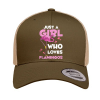 Zoo Animal Exotic Bird Women Just A Girl Who Loves Flamingos Retro Trucker Cap | Artistshot