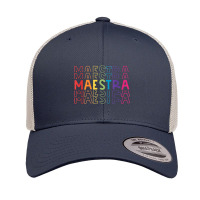 Maestra Spanish Bilingual Teacher Rainbow Back To School Retro Trucker Cap | Artistshot