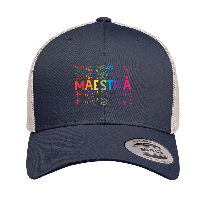 Maestra Spanish Bilingual Teacher Rainbow Back To School Retro Trucker Cap by MadisonDesign | Artistshot