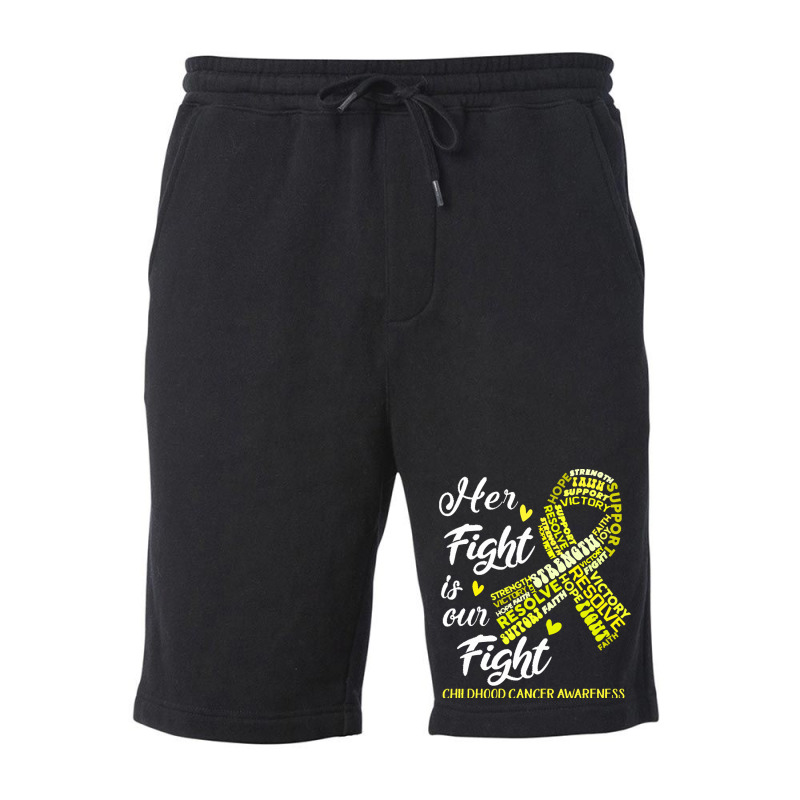 Childhood Cancer Awareness T  Shirt Childhood Cancer Awareness Her Fig Fleece Short | Artistshot