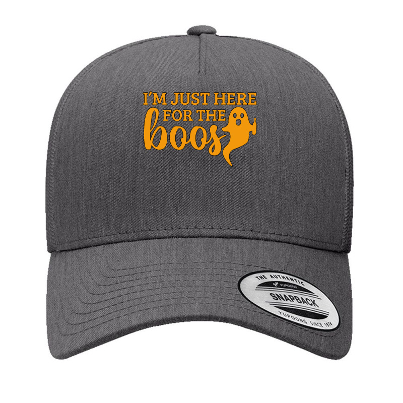 Halloween T  Shirti´m Just Here For The Boos Ghost Orange Color Text Yupoong Trucker Cap by nancybackground | Artistshot