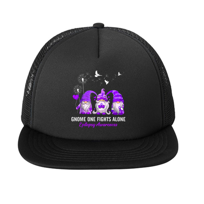 Gnomes One Fights Alone Epilepsy Awareness Foam Snapback hat by NathanielDesign | Artistshot