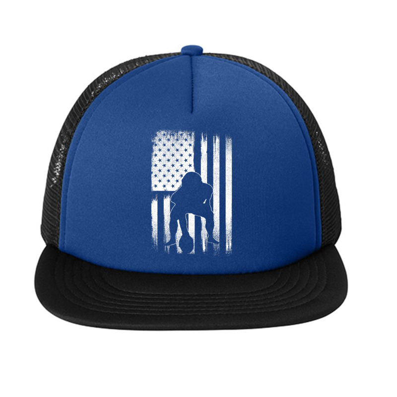 Patriotic Usa Flag American Football Season Party Lineman Foam Snapback hat by pester | Artistshot