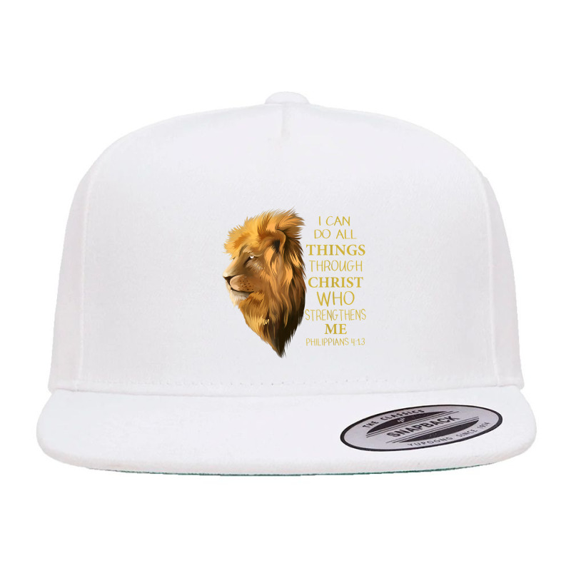 Philippians 413 Religious Lion Verses Funny Christian Gift Characters  5 panel snapback cap by Aria-Proctor | Artistshot