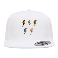 Vintage Thunder Leopard Zebra Animal Print Lightning Bolts T Shirt 5 Panel Snapback Cap | Artistshot