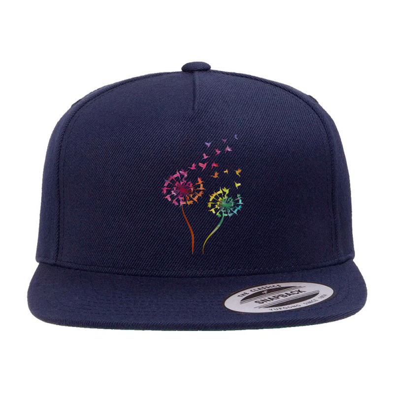 Flower Dandelion Hummingbird T  Shirt Tie Dye Dandelion Hummingbird Fl 5 panel snapback cap by actsetting | Artistshot