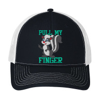 Pull My Finger   Skunk Lover Pet Owner Zookeeper Zoologist T Shirt Pa Trucker Cap | Artistshot