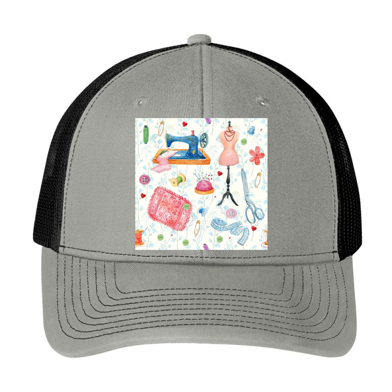 Seamless Pattern Of Fabric, Sewing Machine, Thread, Dummy, Embroidery, Pa Trucker Cap | Artistshot