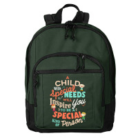 A Child With Special Needs Inspires You To Be Special Graphic Classic Basic Backpack | Artistshot