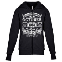 Born In October 1951 73rd Birthday Youth Zipper Hoodie | Artistshot