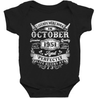 Born In October 1951 73rd Birthday Baby Bodysuit | Artistshot