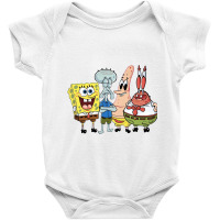 The Characters Are Spongebob, Patrick Star, Squidw Baby Bodysuit | Artistshot