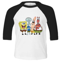 The Characters Are Spongebob, Patrick Star, Squidw Toddler 3/4 Sleeve Tee | Artistshot