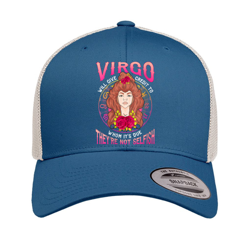 Womens Phantom Designs Zodiac Virgo Girl They're Not Selfish Hippie V Retro Trucker Cap by cm-arts | Artistshot