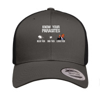 Know Your Parasites - Deer Tick, Dog Tick, Luna Tick Funny Retro Trucker Cap | Artistshot