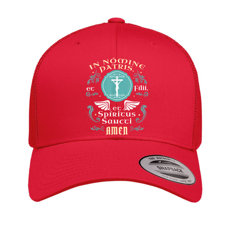 In Nomine Patris Et Filii Tradtional Latin Mass Catholic T Shirt Retro Trucker Cap by cm-arts | Artistshot