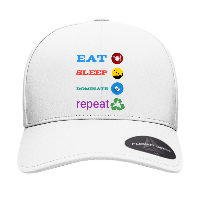 Eat Sleep Dominate Repeat Seamless Cap by milasindi | Artistshot