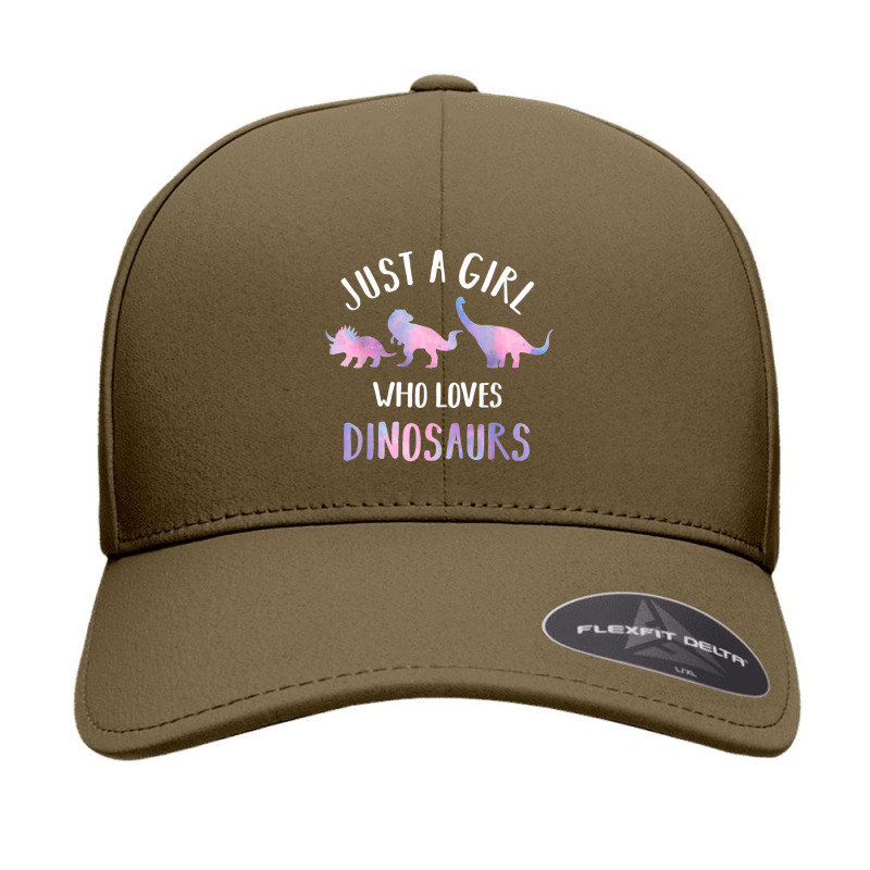 Just A Girl Who Loves Dinosaurs Cute Floral Dino Lover Seamless Cap by Juan-Design | Artistshot